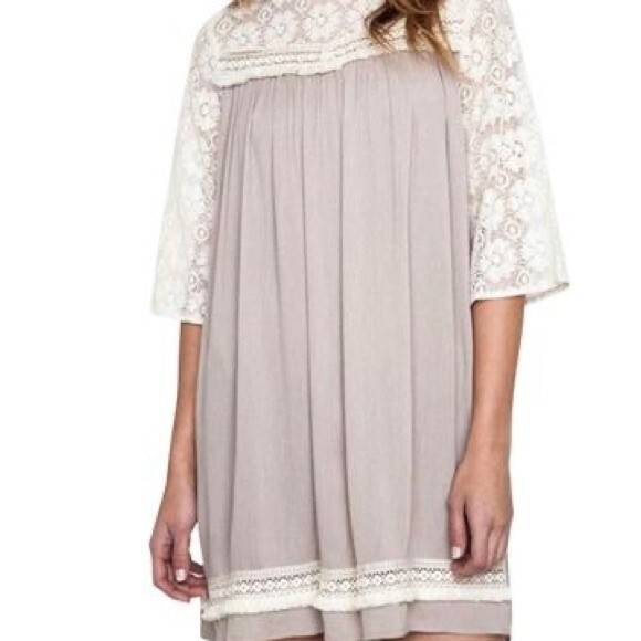 Umgee mocha and lace boho dress size medium - Picture 3 of 10